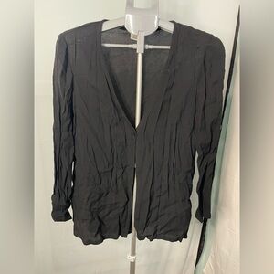 Eileen Fisher Black Cardigan Medium - linen blend‎